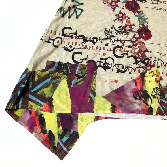 Inoah Wearable Art Checker Aysmeyrical Hem Tunic Womens SZ S Artsy Art Deco Punk - Picture 11 of 13